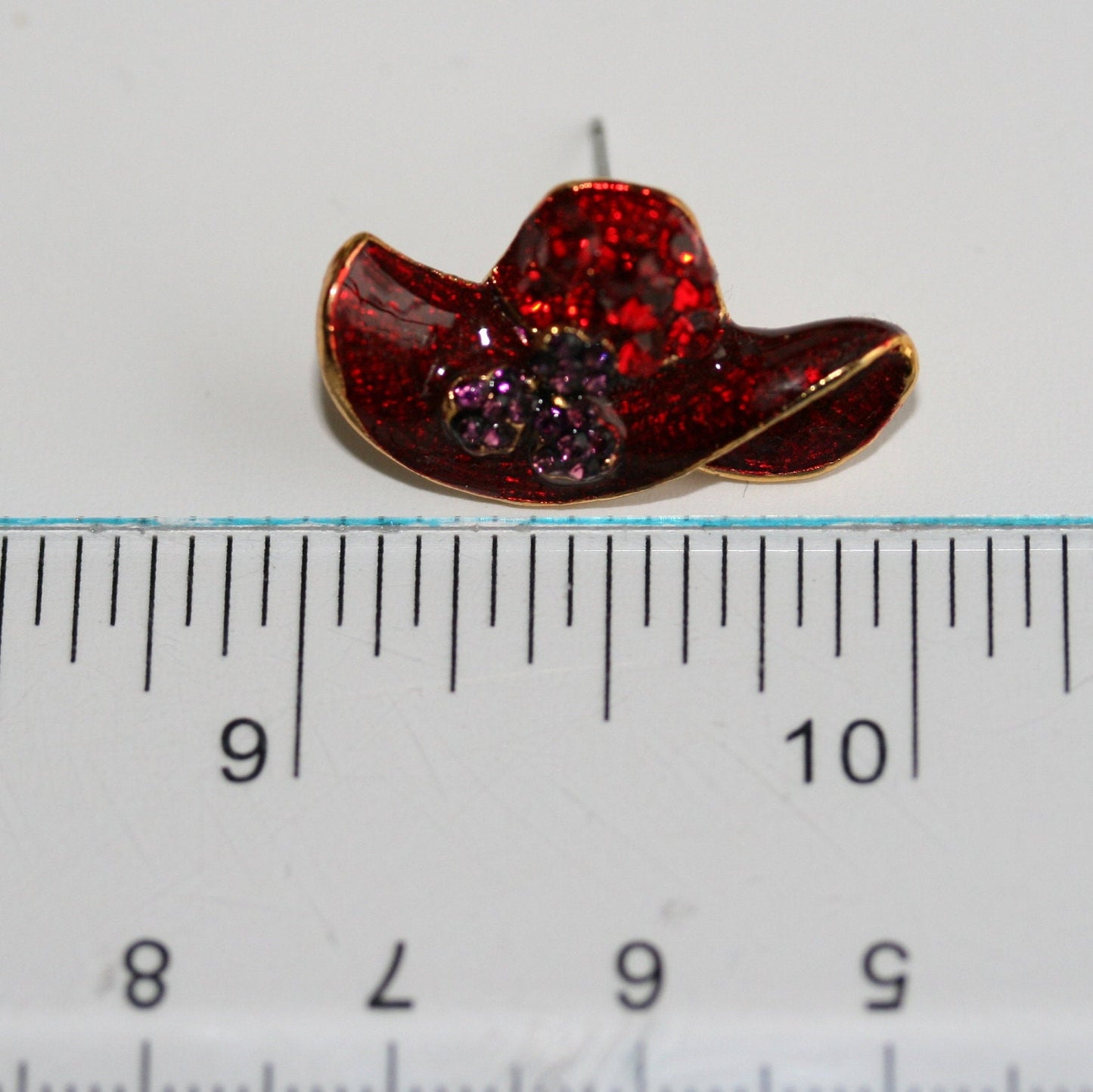 Red Hat Club Lapel Pin, Red Hat Club Post Earrings Fashion Red hat Pin and Earrings Set