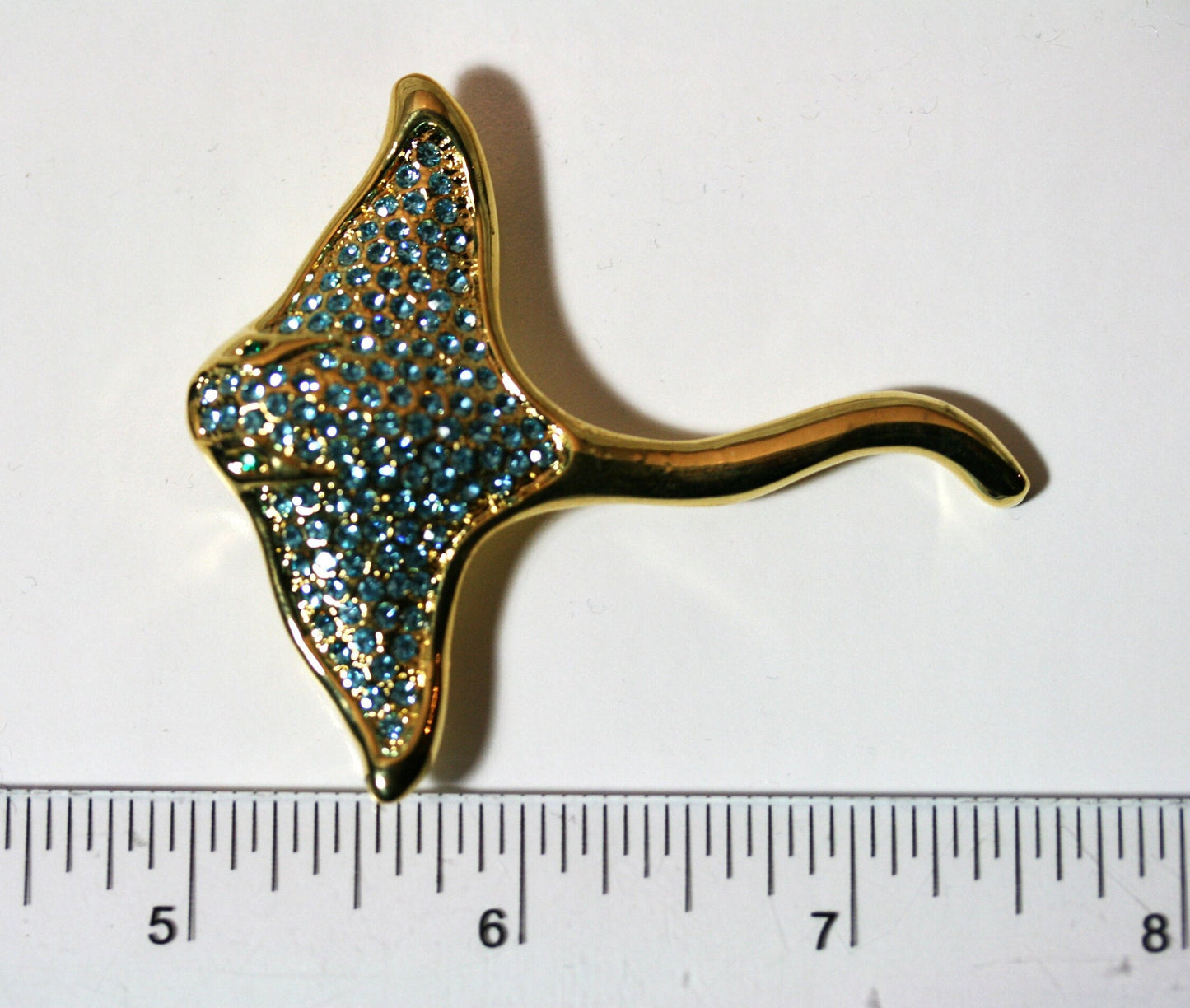 Rhinestone Stingray Fish Pin Shark Manta Ray Aquamarine Brooch Rhinestone Manta Ray (Devil fish) Brooches