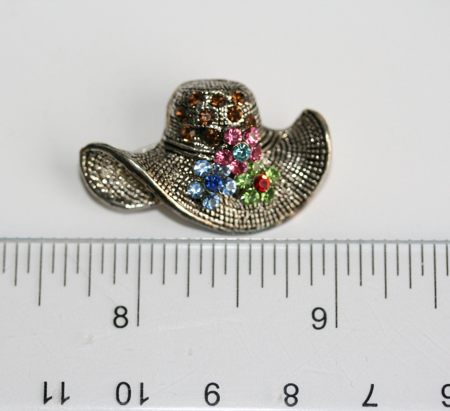 Elegant Sparkly Vintage Rhinestone Hat Brooch Pin Antique Silver Hat Brooch Pin