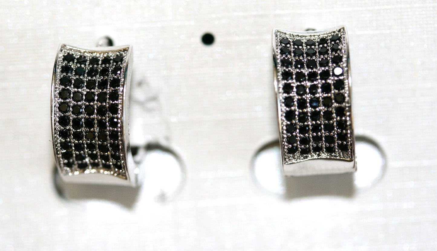 Rhinestone Fashion Hoop Silver Turquoise Earrings For Her Holiday Hoop Earrings Gift