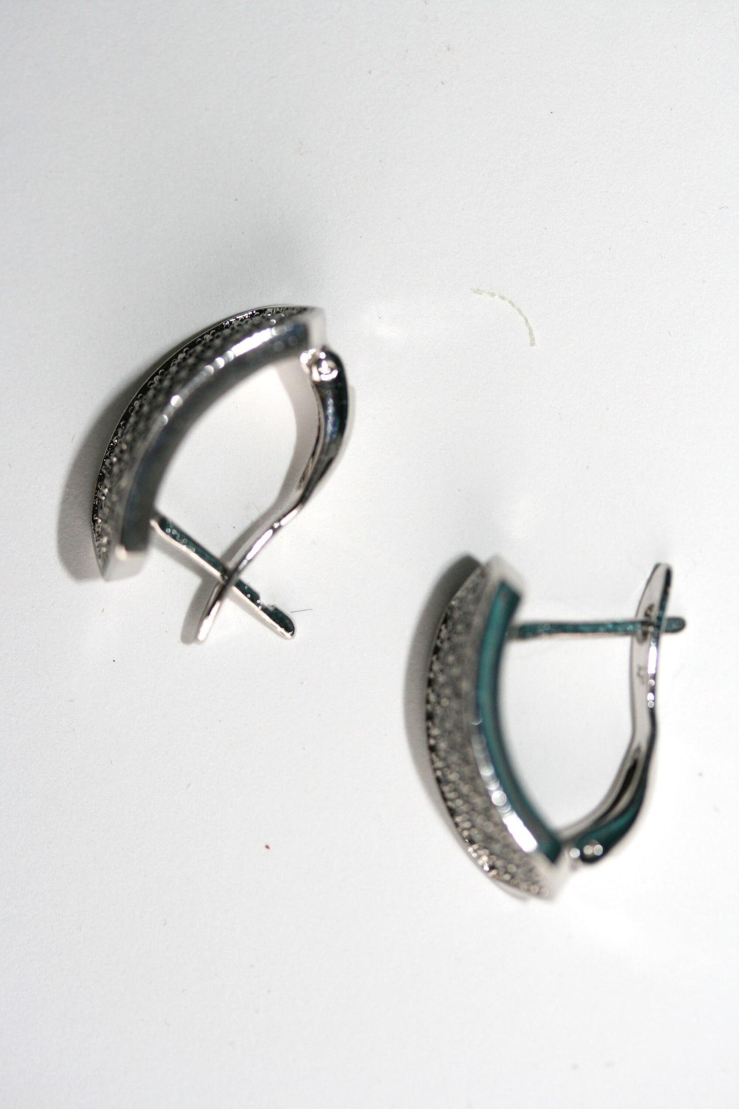 Rhinestone Fashion Hoop Silver Earrings For Her Holiday Hoop Earrings Gift