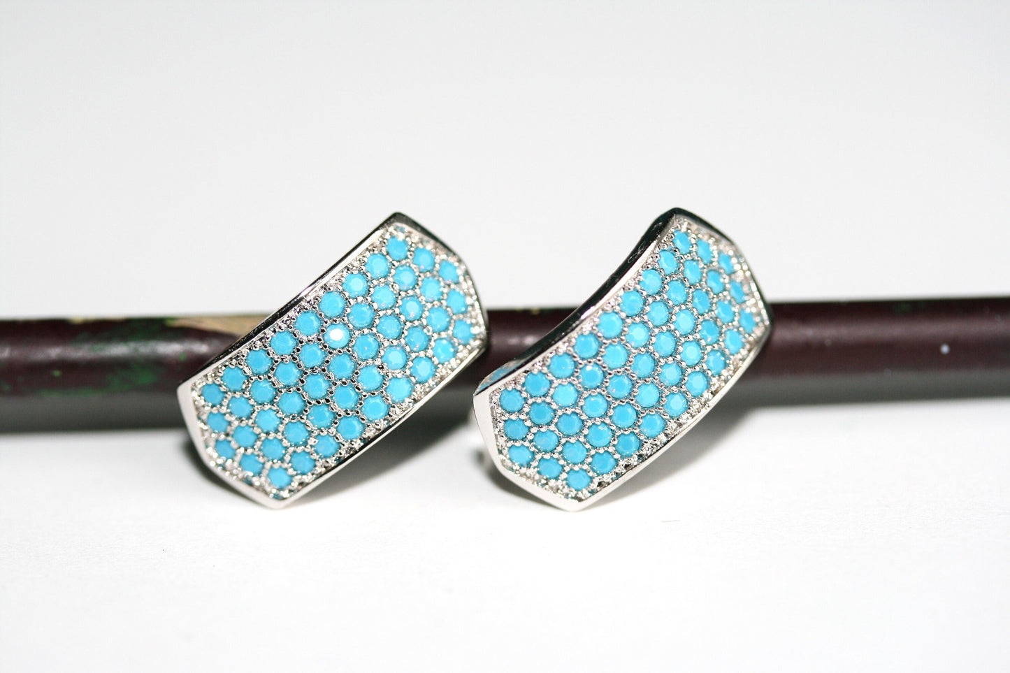 Rhinestone Fashion Hoop Silver Earrings For Her Holiday Hoop Earrings Gift