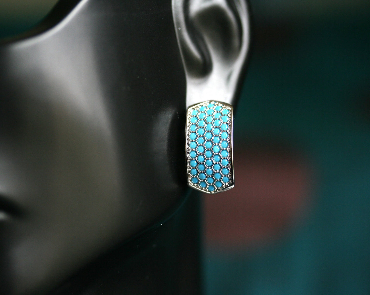 Rhinestone Fashion Hoop Silver Earrings For Her Holiday Hoop Earrings Gift