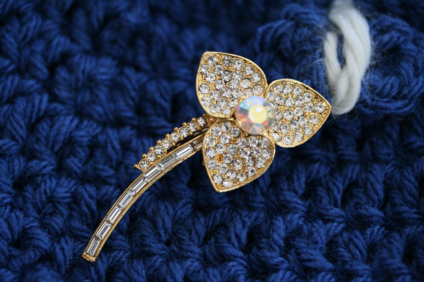Vintage Rhinestone Flower Pin Massive Flower Brooch Pin, Brooches for Women, Bridesmaid Gifts