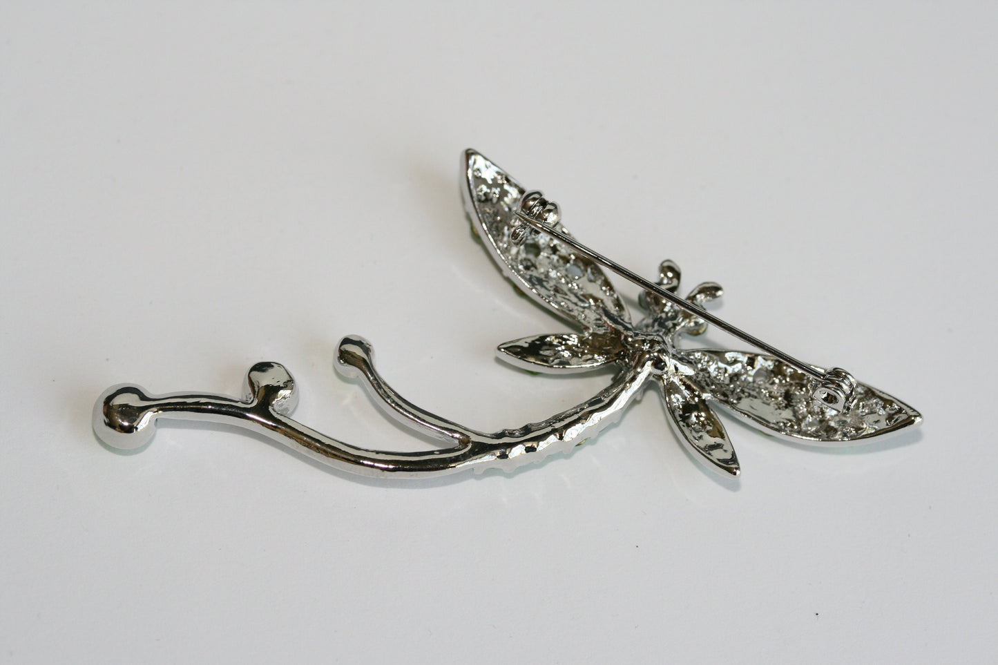 Classic Grass Green Diamante Dragonfly Brooch Rhinestone Dragonfly Pin