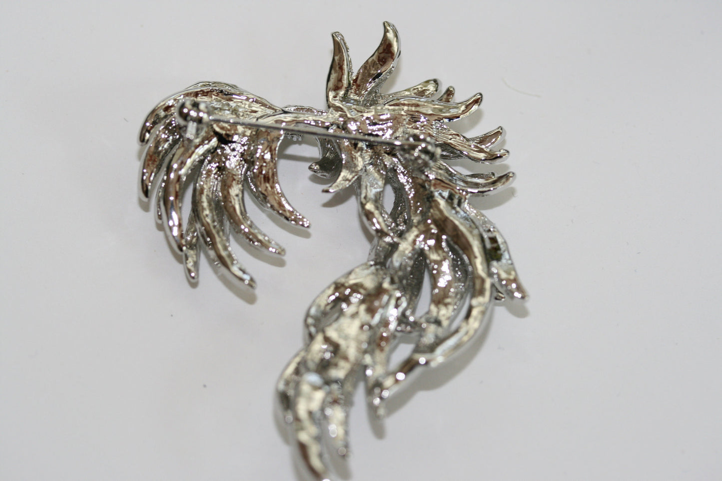 Vintage antique silver bow brooch pin, Unique Rhinestone Classic Fashion brooch