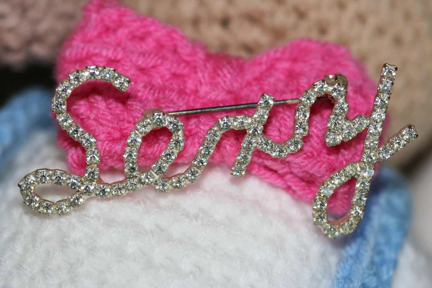 Rhinestone Silver Filled Letter "SEXY" Brooch "SEXY" Word Pin