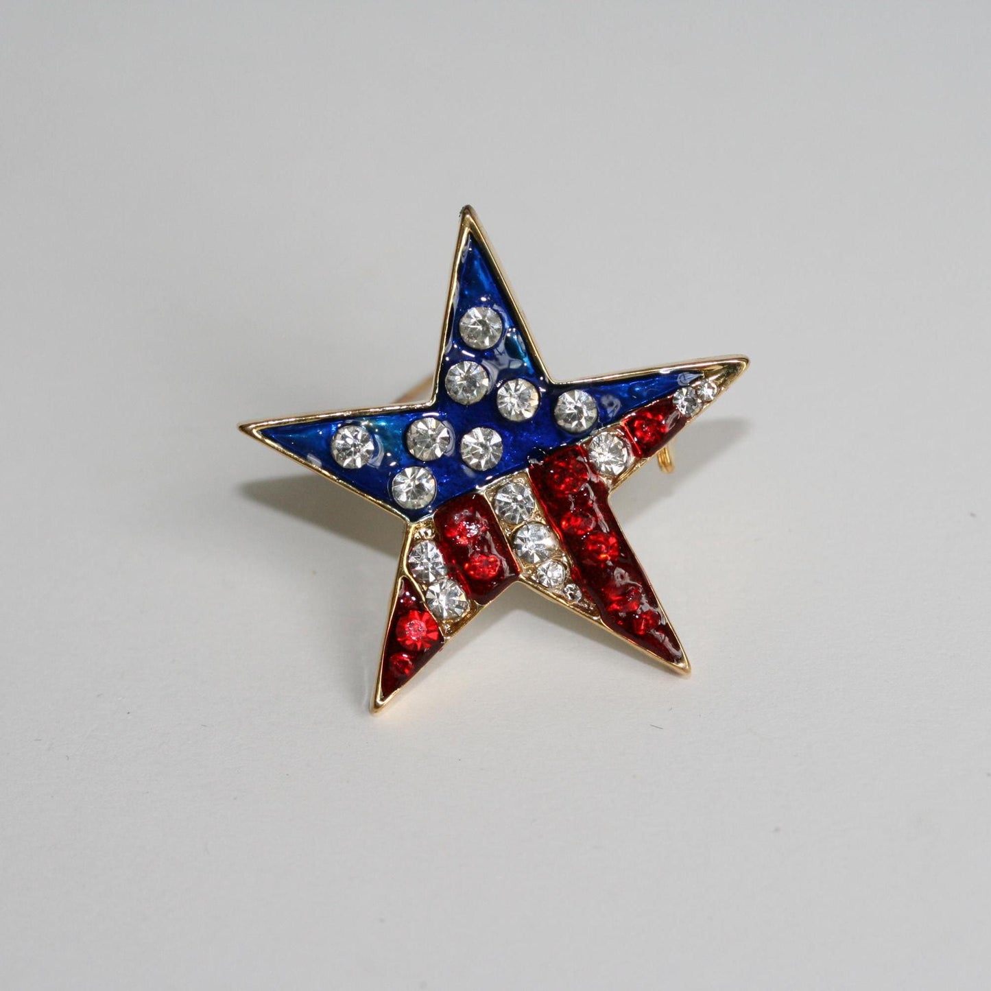 Rhinestone American Flag Star Patriotic Pin Brooch Crystal American Flag Star Patriotic Earrings