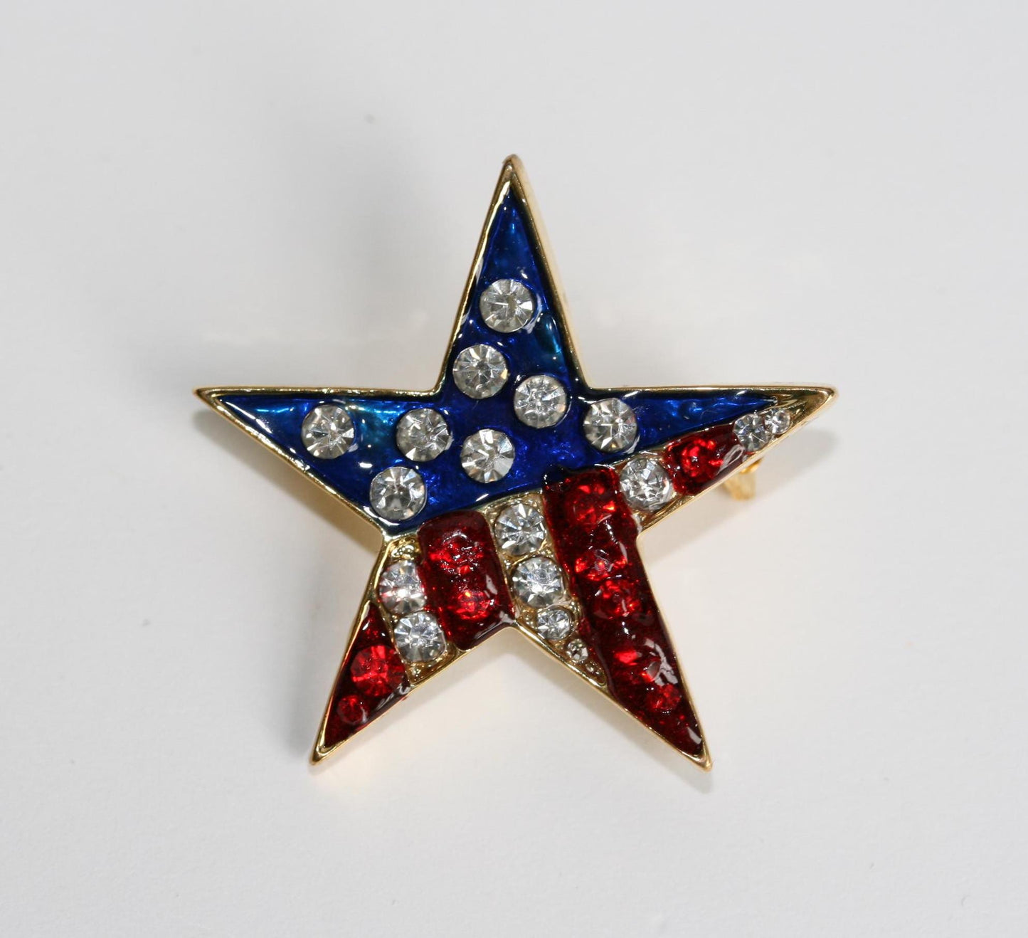 Rhinestone American Flag Star Patriotic Pin Brooch Crystal American Flag Star Patriotic Earrings