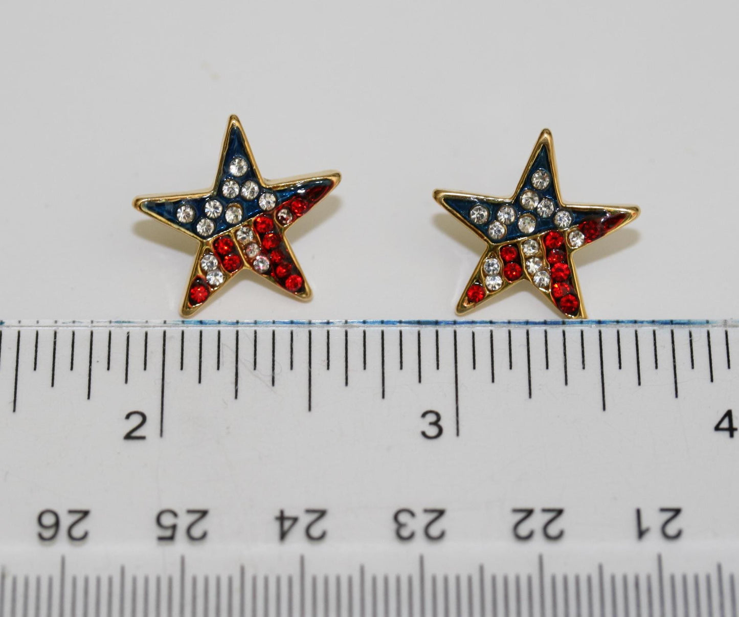 Rhinestone American Flag Star Patriotic Pin Brooch Crystal American Flag Star Patriotic Earrings
