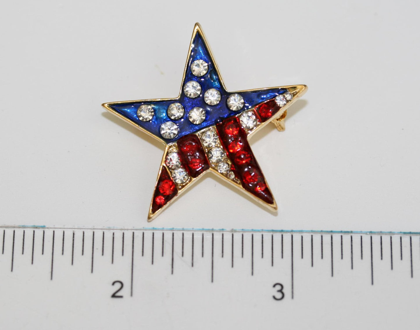 Rhinestone American Flag Star Patriotic Pin Brooch Crystal American Flag Star Patriotic Earrings