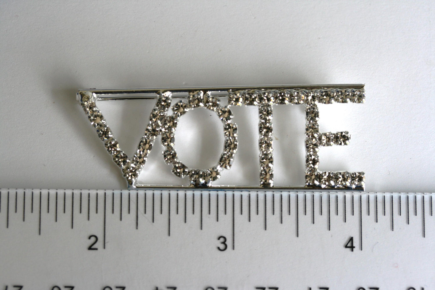 VOTE Rhinestone Brooch Word "VOTE" Pin