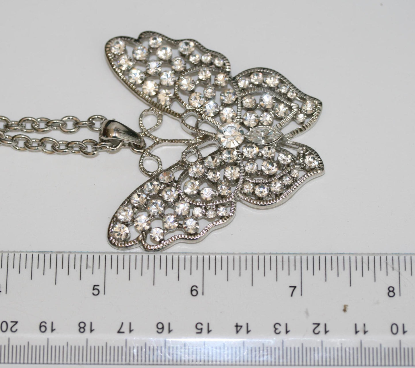 Butterfly Pendant Necklace Austrian Crystal Costume Jewelry Charm