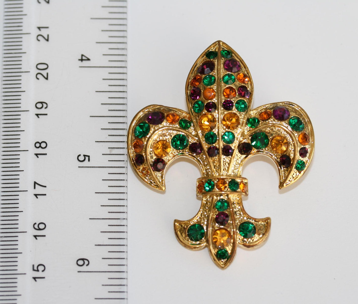 Mardi Gras French Fleur De Lis Flower Floral Pin Brooch, Fleur De Lis Brooch Jewelry Gift for Her