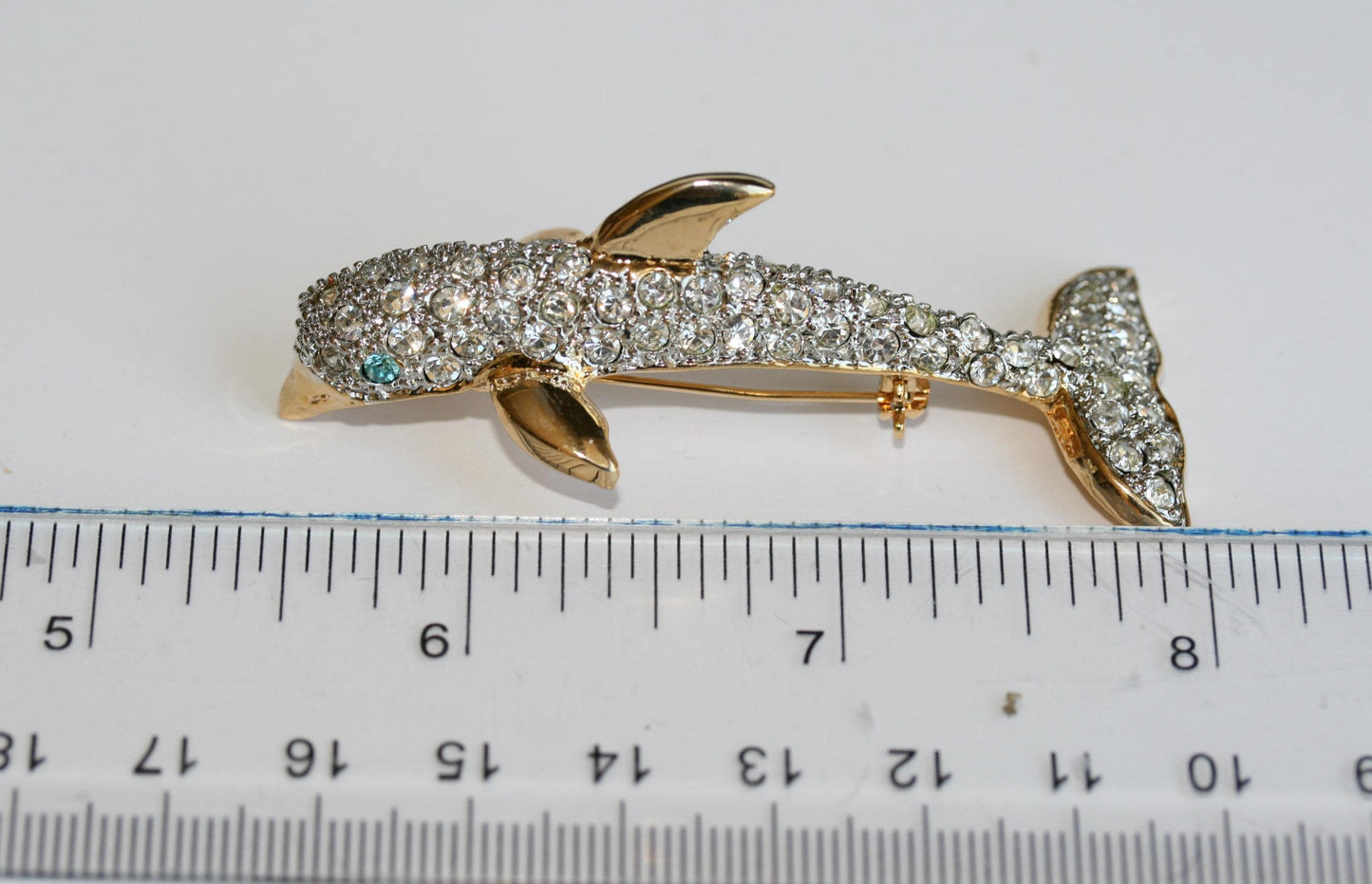 3D Rhinestone Dolphin Shoulder Pin Dolphin Brooches