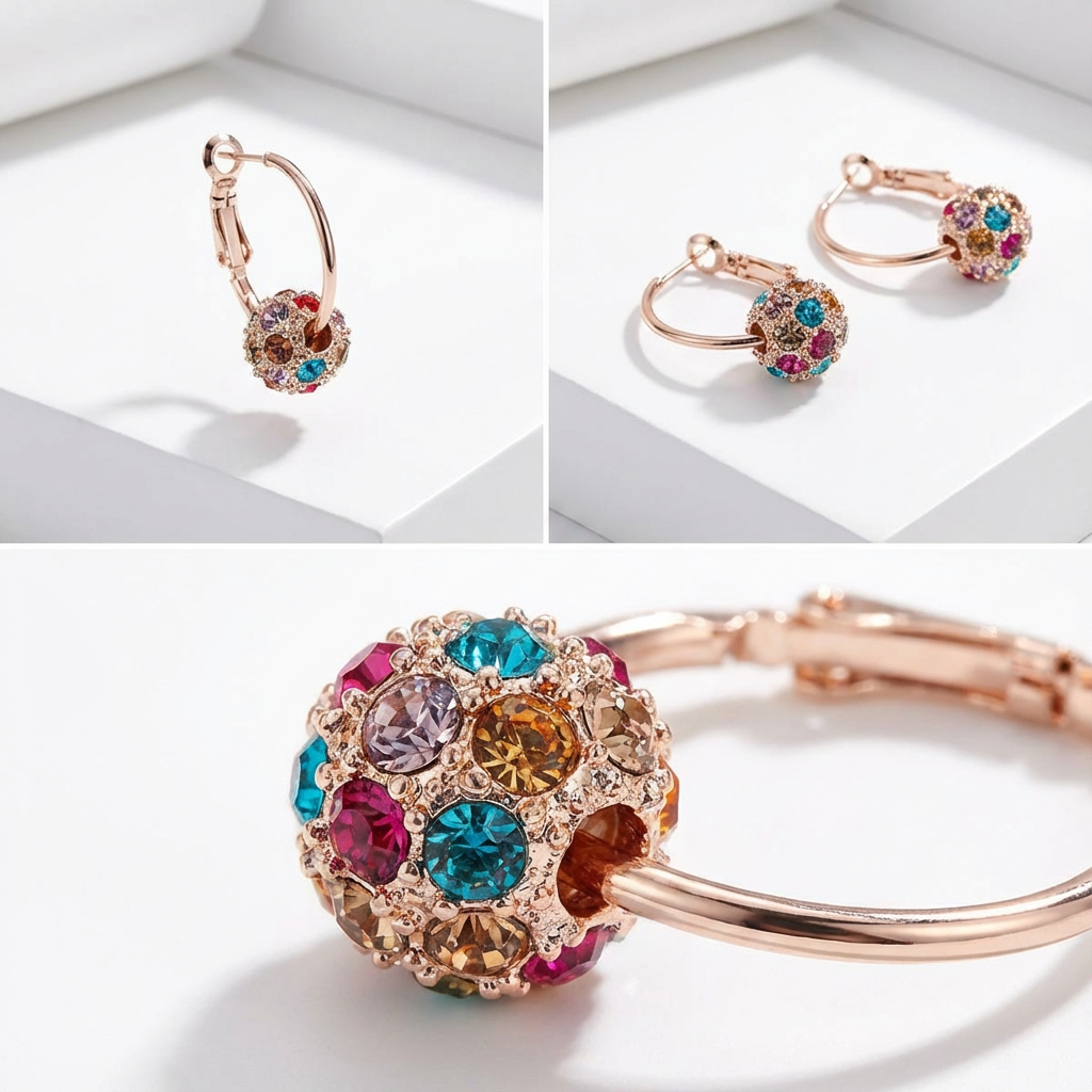 Colorburst Crystal Hoop Earrings