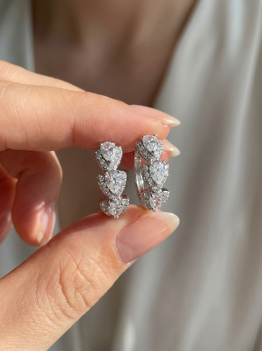 Emerald Sparkle Hoop Earrings – Elegant Gift For Her