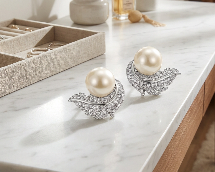 Elegant Pearl Angel Earrings – Heavenly Gift of Grace