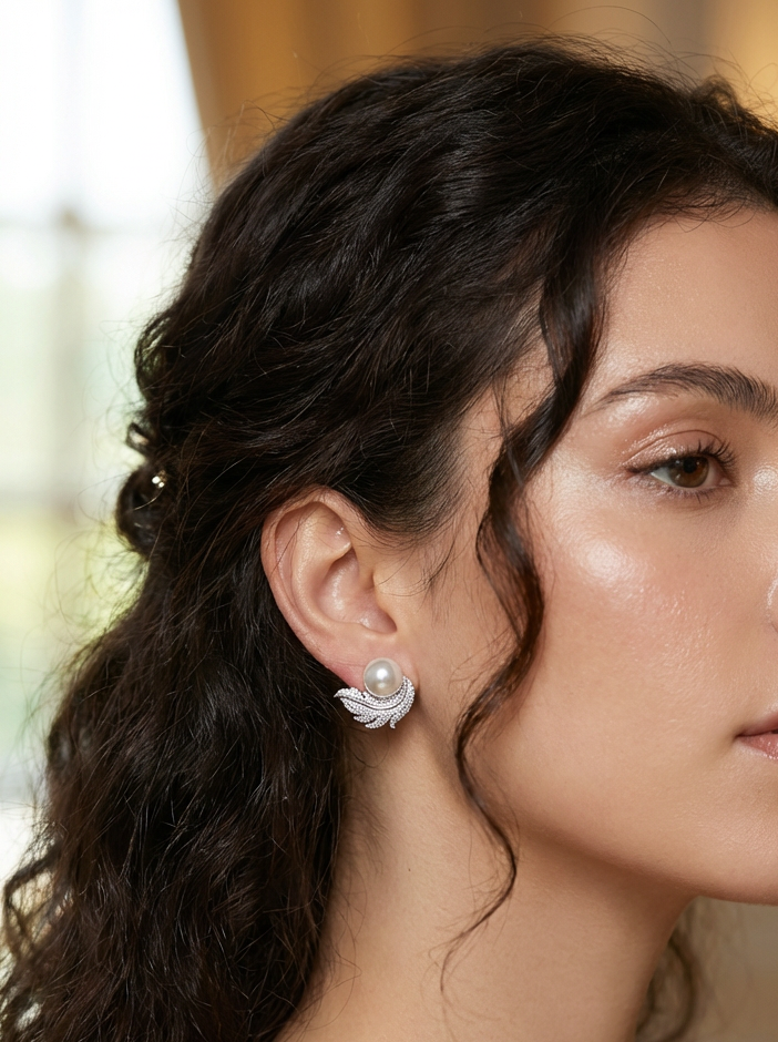 Elegant Pearl Angel Earrings – Heavenly Gift of Grace