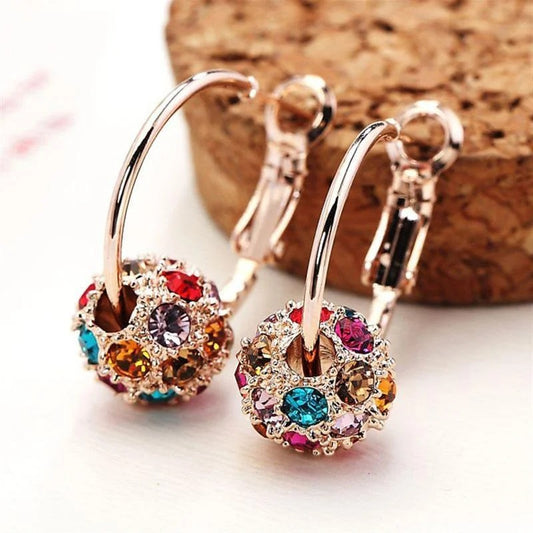 Colorburst Crystal Hoop Earrings