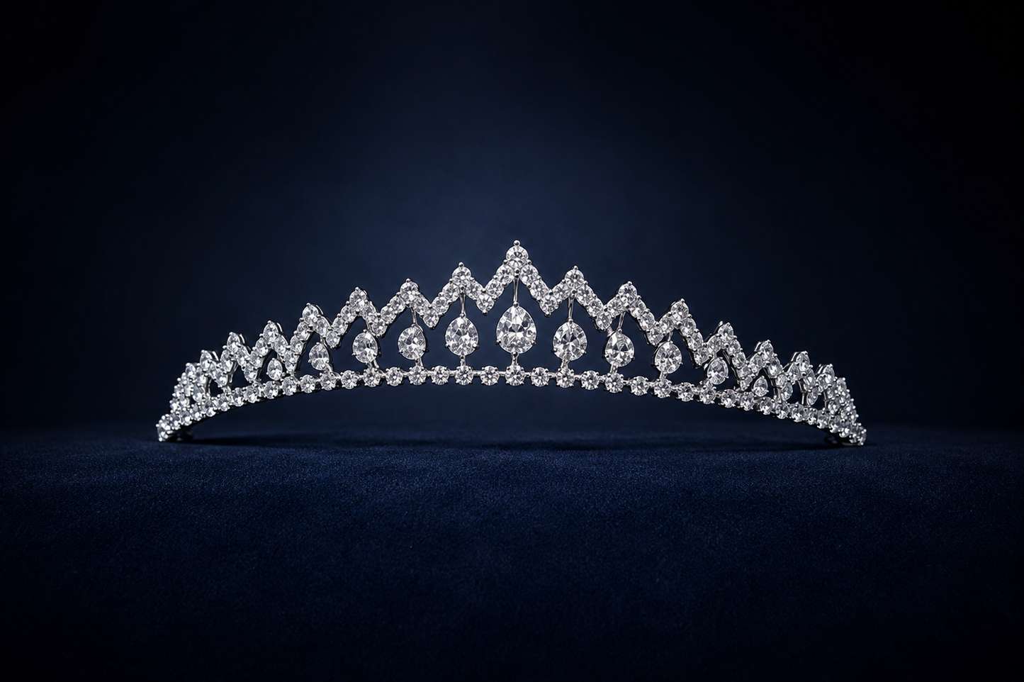 Silver Rhinestone Pointed Tiara Headband – Sparkling Crystal Crown for Weddings, Birthdays, Proms & Parties
