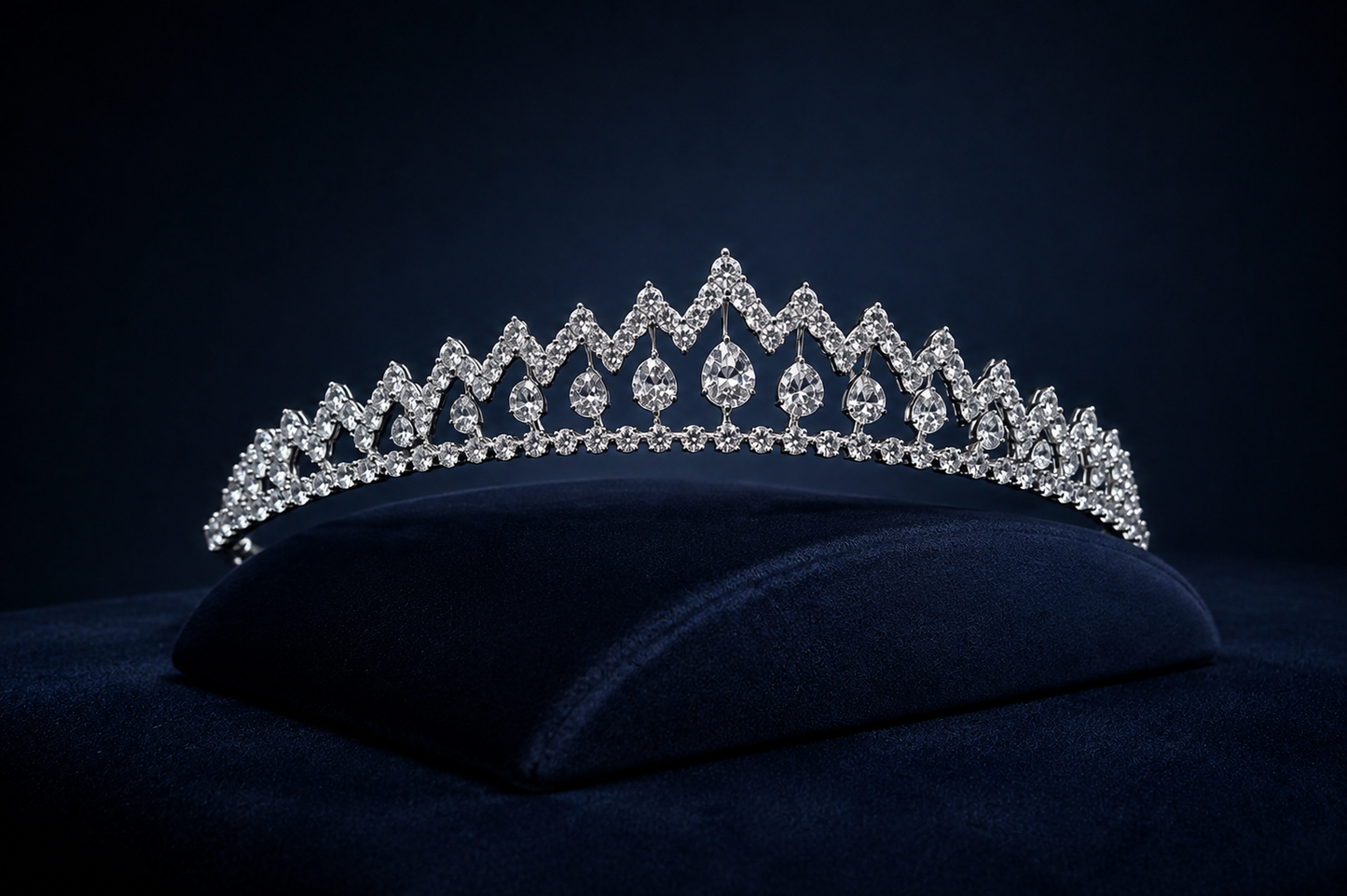 Silver Rhinestone Pointed Tiara Headband – Sparkling Crystal Crown for Weddings, Birthdays, Proms & Parties