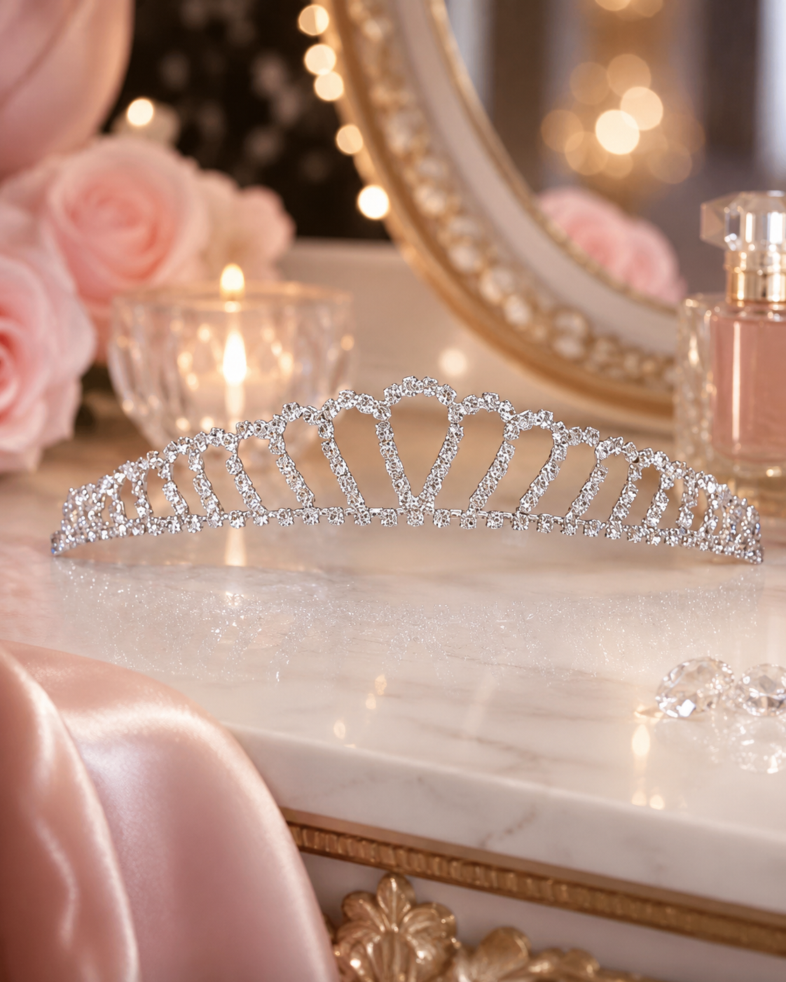 Simple Crystal Bridal Headband, Sparkling Silver Rhinestone Tiara Headband