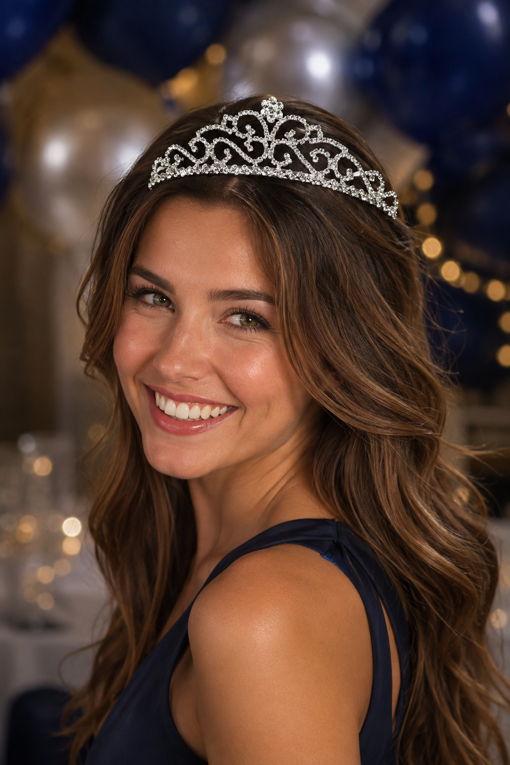 Silver Tiara Crystal Headband Rhinestone Crown with Combs Bride Headbands Bridal Wedding Prom Party