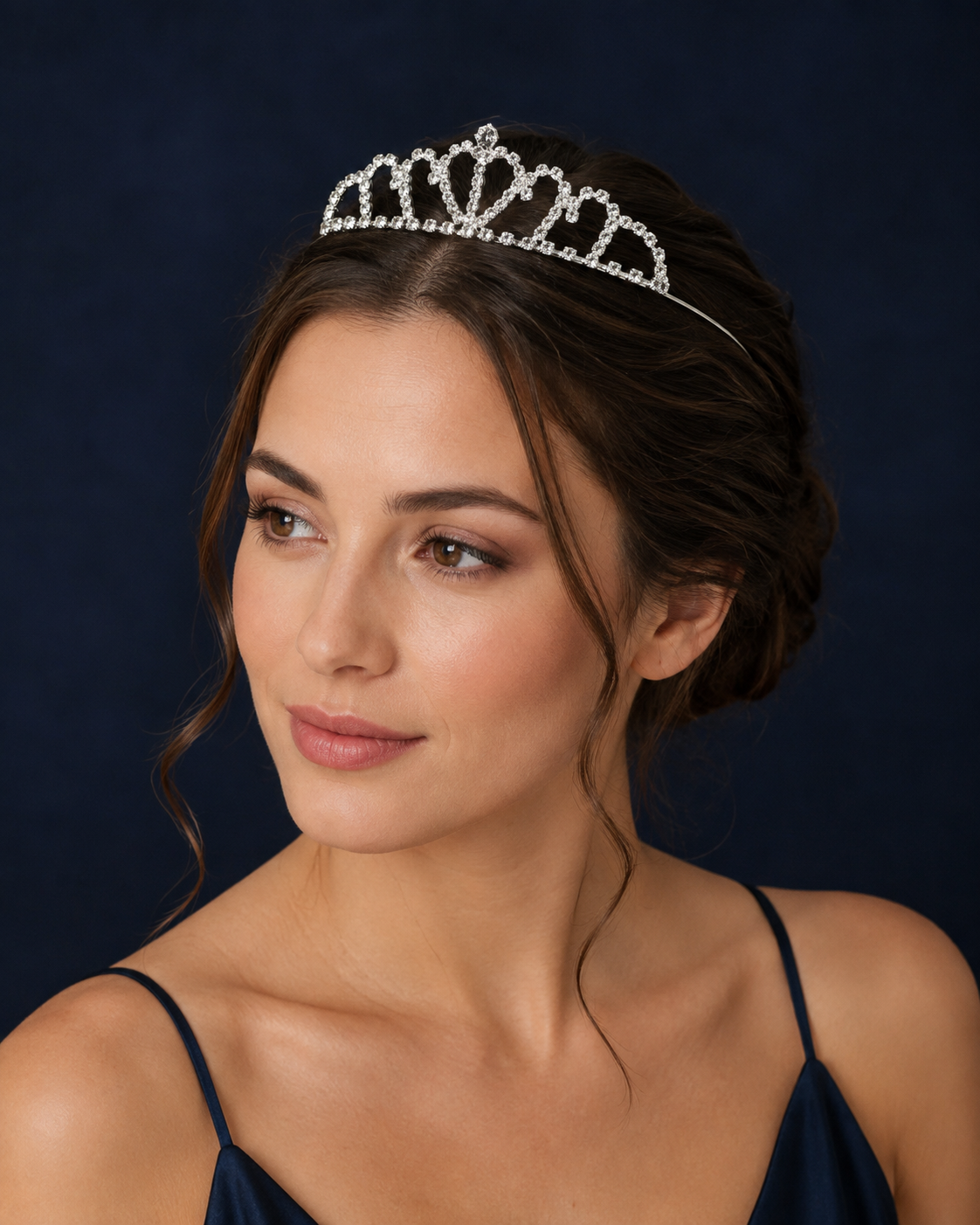Silver Rhinestone Tiara Headband – Sparkling Crystal Crown for Birthdays, Proms & Parties