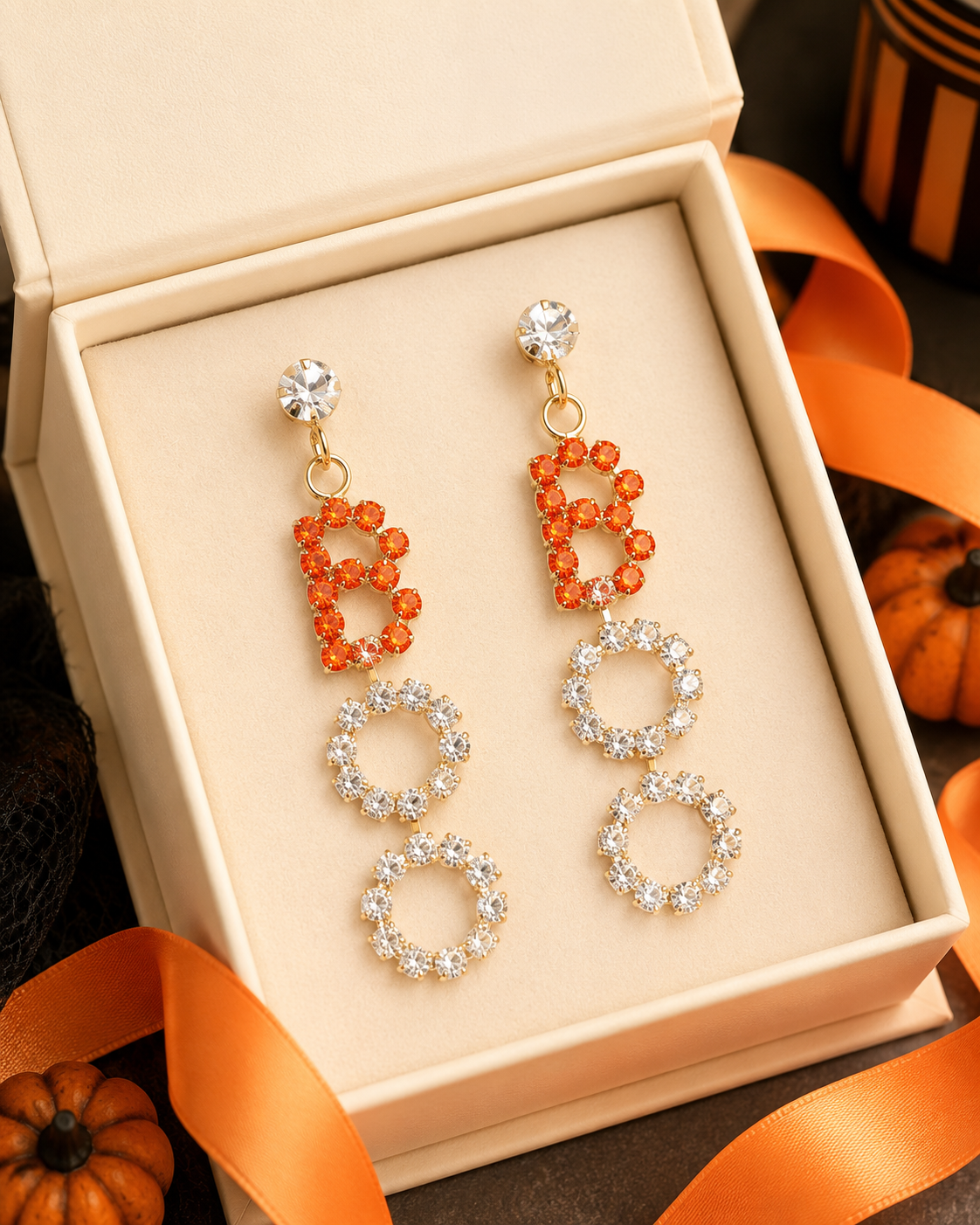 Rhinestone BOO Earrings Halloween BOO Post Earrings Spooky Scary Fun Party Jewelry