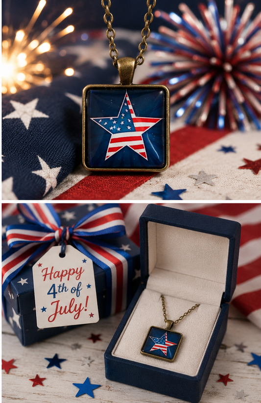 American Flag Star Necklace, USA National flag Pendant Necklaces Independence Day souvenir jewelry, Taxes  Star Pendant Jewelry