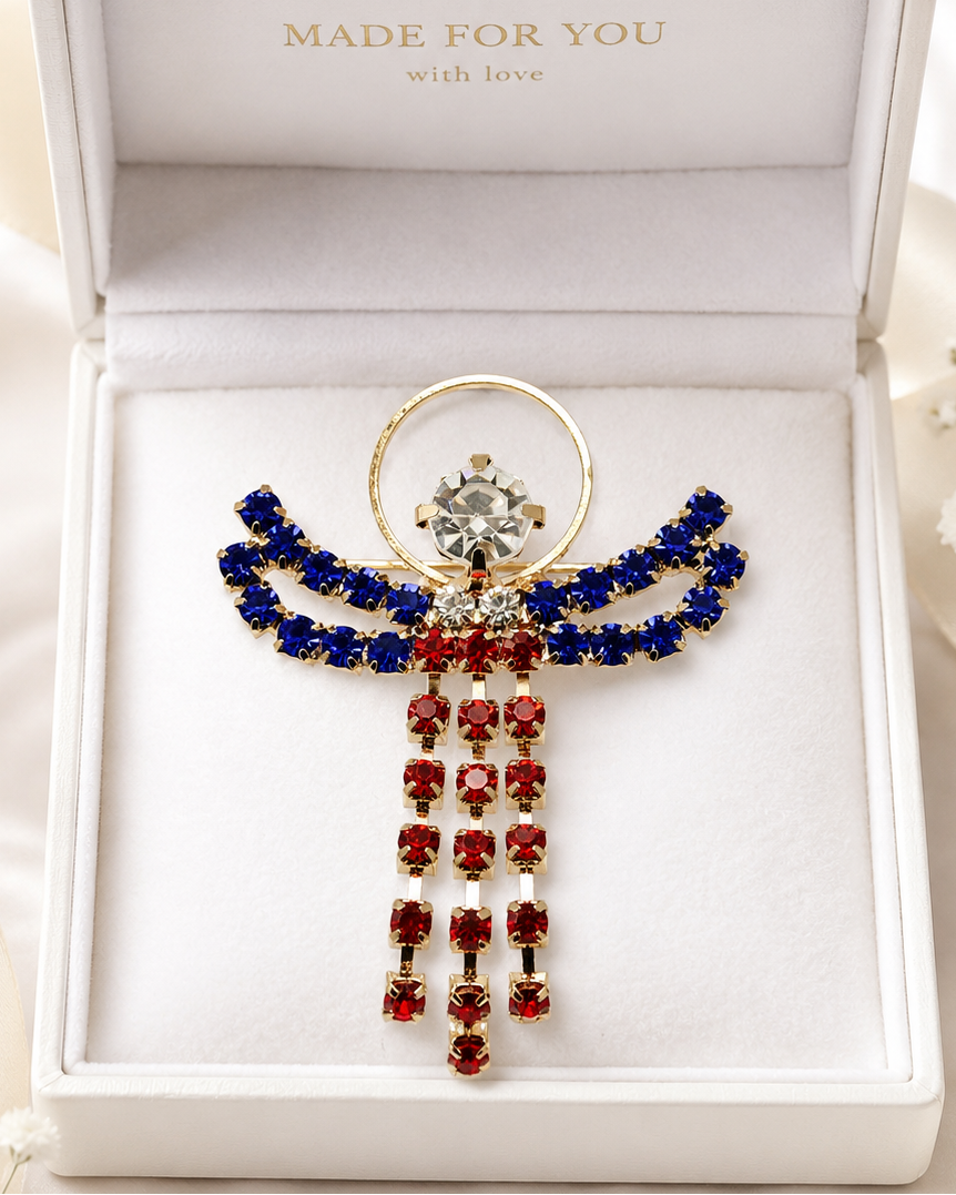 USA 4th July Red/White/Blue Charm Beads Chain Adjustable Bracelet, Patriotic Beads Bracelet Jewelry