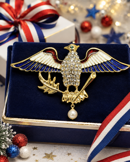 Coro Large Vintage Patriotic Eagle USA Figural Pin Brooch 4th July Patriotic Jewelry Gift