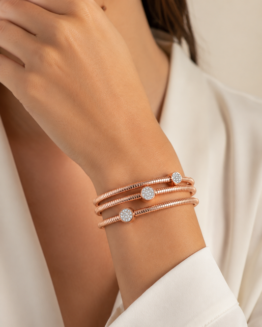 Just Love Jewels Stainless Steel Cable Wire Wrap Style Stacking Bangle Bracelet
