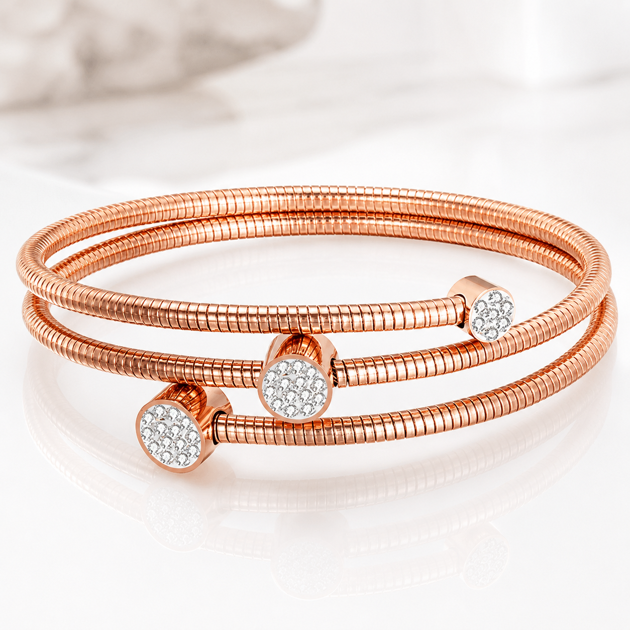 Just Love Jewels Stainless Steel Cable Wire Wrap Style Stacking Bangle Bracelet