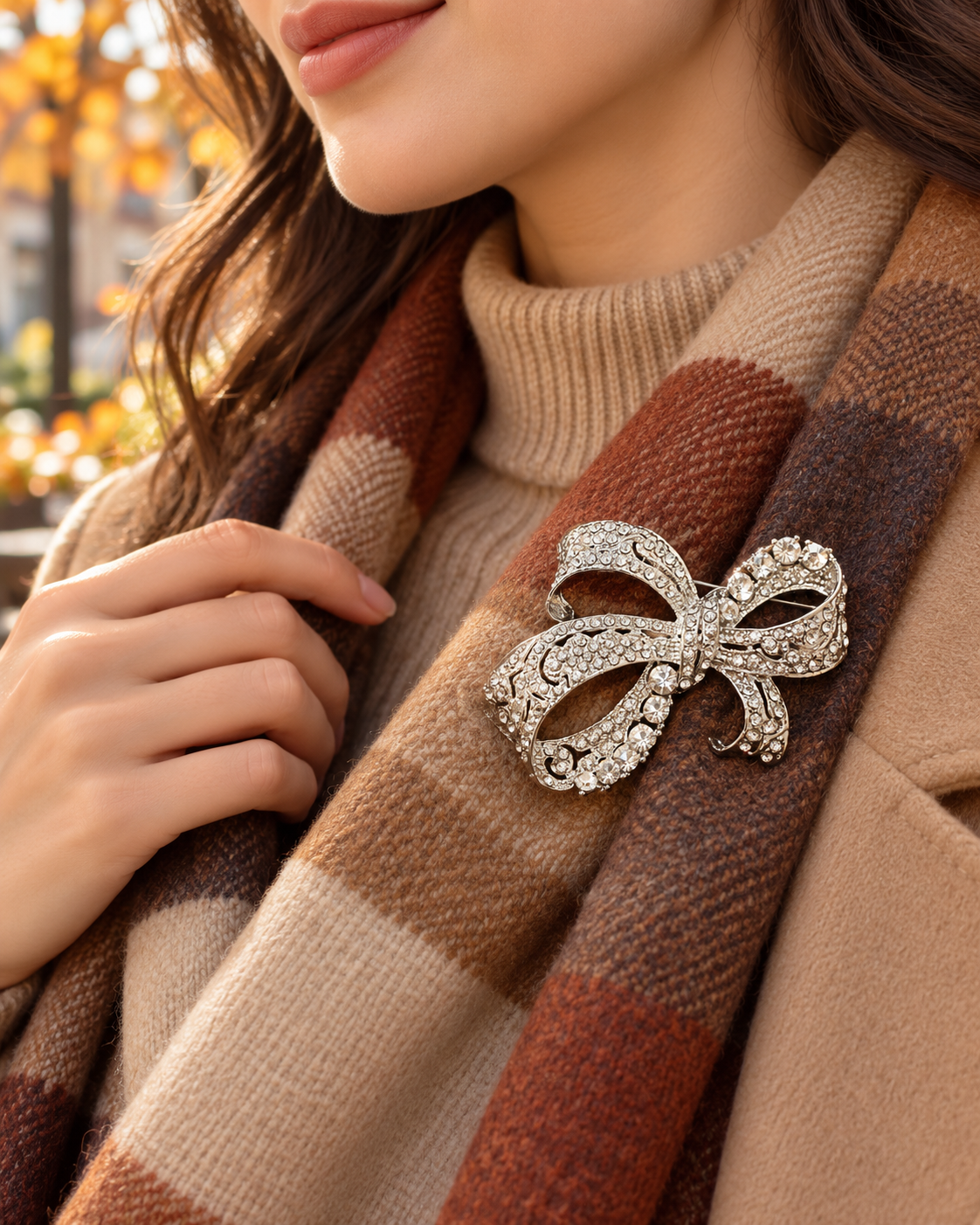 Rhinestone Fashion Ribbon Bowknot Bow Tie Flower Brooch Retro Diamond Exquisite Brooch For Wedding Bridal Invitation Decoration