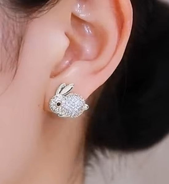 Crystal rabbit earring Easter rabbit  bunny earrring
