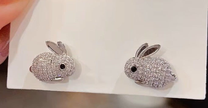 Crystal rabbit earring Easter rabbit  bunny earrring