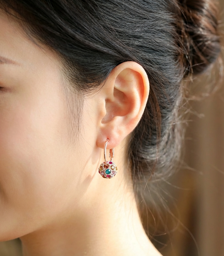 Colorburst Crystal Hoop Earrings