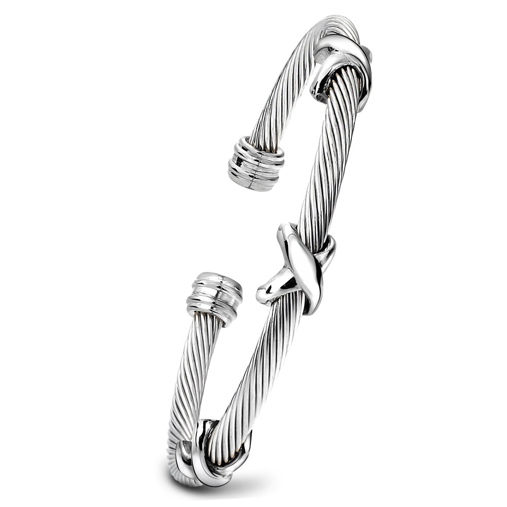 Dream Bracelet - Gold Silver - Stainless Steel Twisted Cable Bracelet For Women