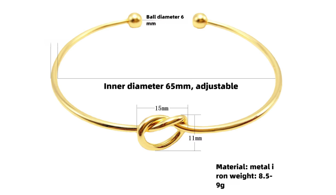 Minimalist Knot Cuff Bracelet for Women, Gold Open Bangle Bracelet, Elegant Modern Wrist Jewelry Gift for Everyday Wear