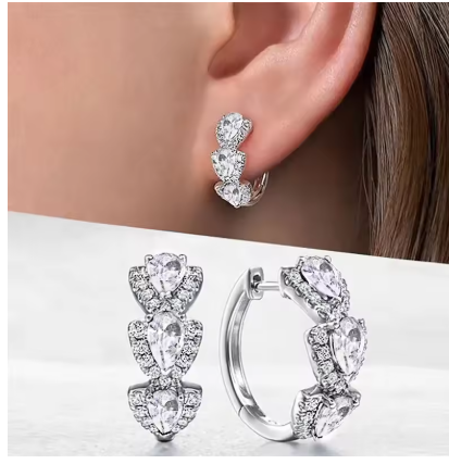 Emerald Sparkle Hoop Earrings – Elegant Gift For Her