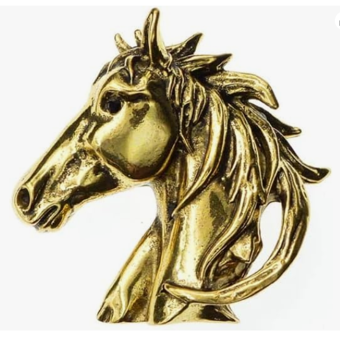 Diamond Horse Pin, Gold Horse Brooch, Equestrian Pin, Horse