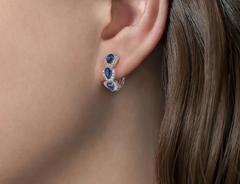 925 Sterling Silver Luxury Trendy Cubic Zirconia Hoop Earrings