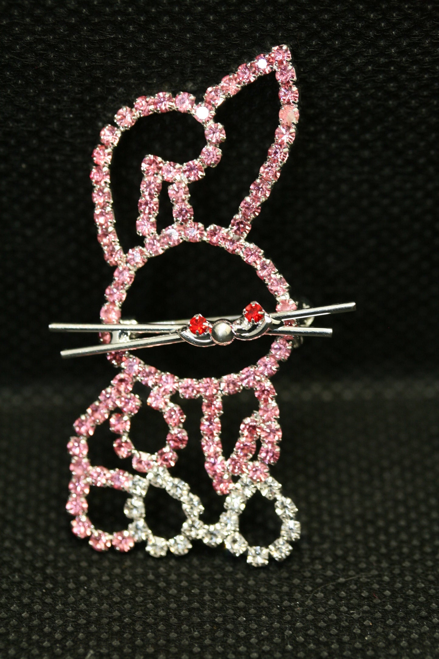 Pink Rhinestone Crystal Easter Rabbit Bunny Pin Brooch, Cute Bunny Pin, Easter Jewelry GIft