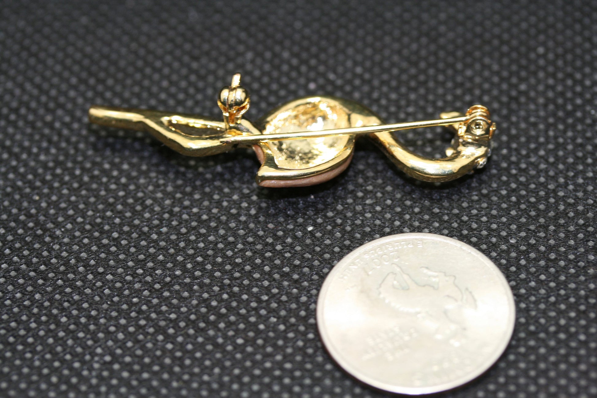 Vintage Pink Flamingo Rhinestone Crystal Pin Brooch, Pink Flamingo Brooch Pin