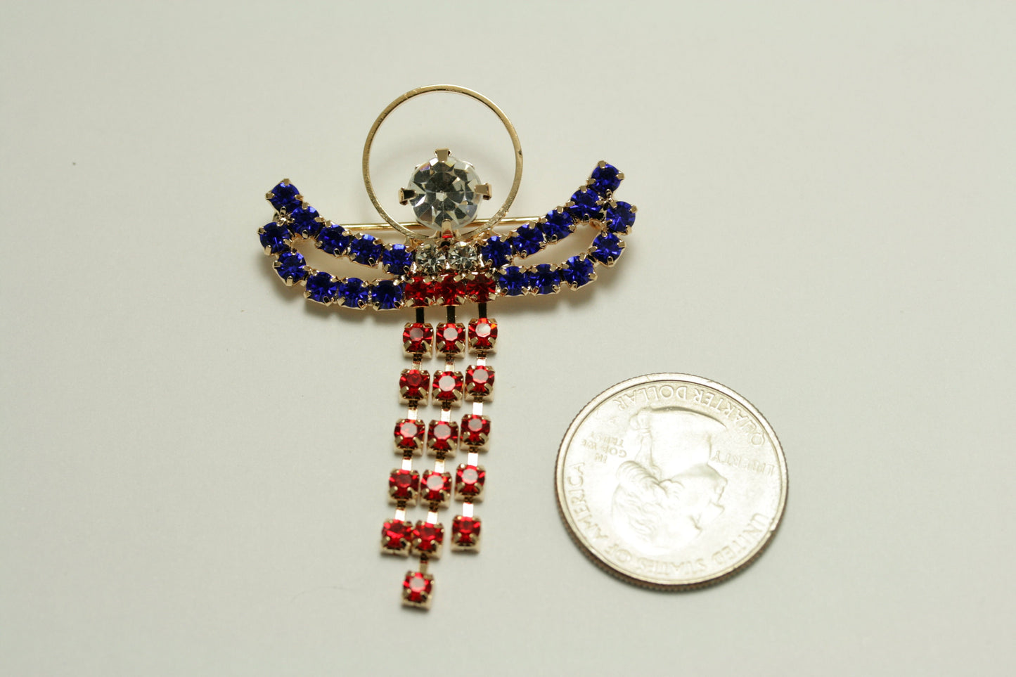 USA 4th July Red/White/Blue Charm Beads Chain Adjustable Bracelet, Patriotic Beads Bracelet Jewelry