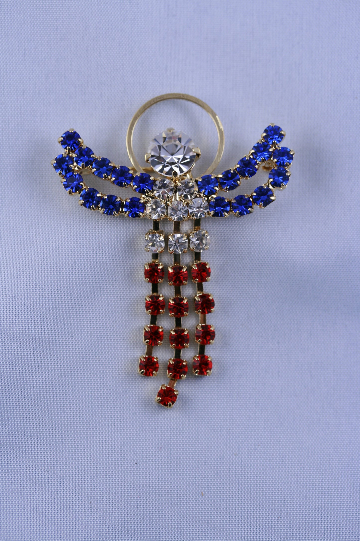 USA 4th July Red/White/Blue Charm Beads Chain Adjustable Bracelet, Patriotic Beads Bracelet Jewelry