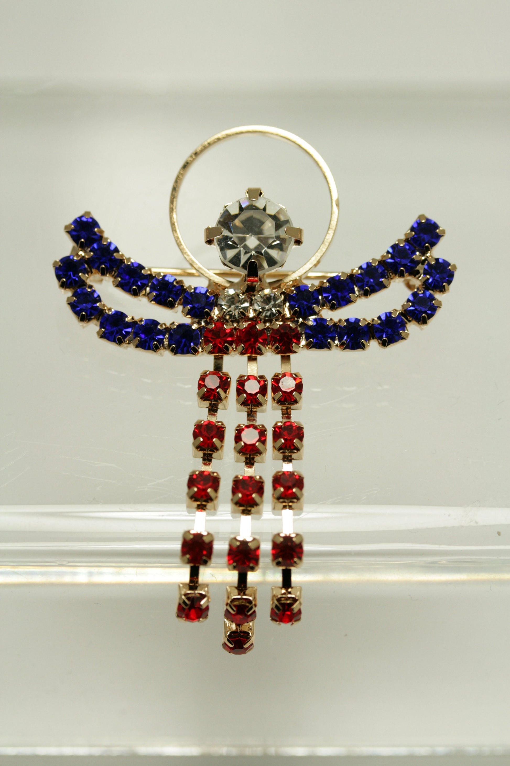 USA 4th July Red/White/Blue Charm Beads Chain Adjustable Bracelet, Patriotic Beads Bracelet Jewelry