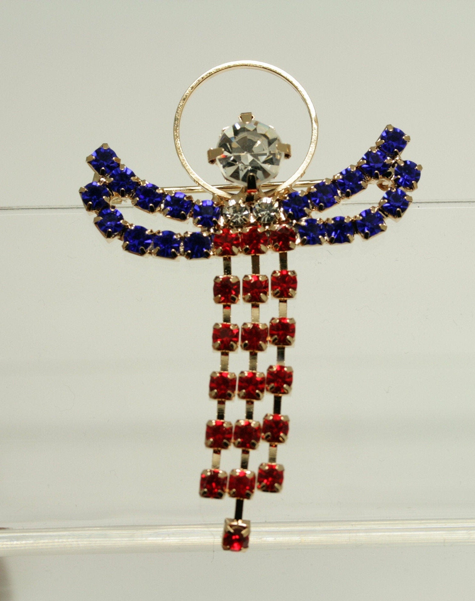 USA 4th July Red/White/Blue Charm Beads Chain Adjustable Bracelet, Patriotic Beads Bracelet Jewelry